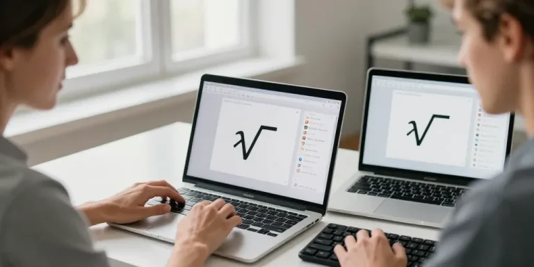 racine carré signe clavier